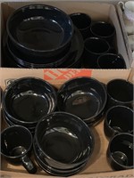 Black Ceramic Dish Set For 6