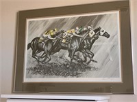 2pc Framed Horse Print Signed & Numbered By Artist