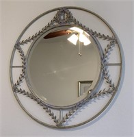Round Metal Beveled Mirror