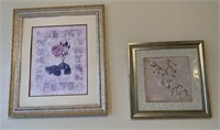 2pc Framed Floral Prints