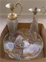 Footed Glass Platter, Bell, Pitchers