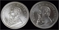 2018 & 2019 BU 1 Ounce Silver Krugerrands