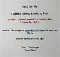Astros Tickets & Parking Pass