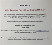 Video games and Lunch with Mr. Perry & Mr. Griedl