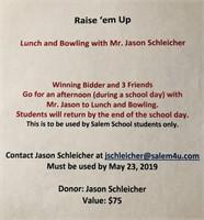 Lunch & Bowling with Mr. Jason Schleicher