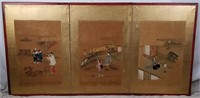 Japanese Art Silk Screen on 3 Boards
