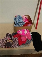 Group of baby girl clothes sizes newborn and up