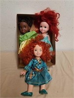 3 Disney princess dolls
