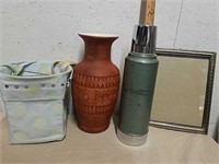 Nice vase with thermos basket and picture frame