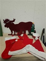 New bear and moose placemats, Santa hats,