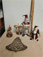 Decorative metal snowman statues with music box