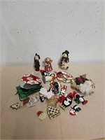 Group of Christmas ornaments and figurines