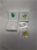 Lot of 4 Clusters of Gemstones-Diamond, Citrine