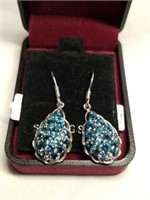 Stunning Sterling Silver Blue Topaz Earrings
