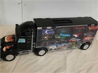 Semi truck toy car holder with cars