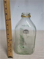 Vintage Cloverleaf Creamery milk glass bottle