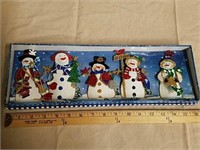 5 glittering snowman ornaments