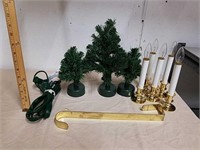 Battery operated fiber optic Christmas trees and
