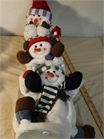 Stuffed snowman stacking decor