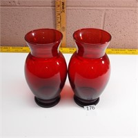 RUBY RED CHRISTMAS VASES