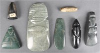 7 Costa Rican artifacts. 300 BC - 1500 AD.