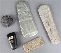 5 Jade and stone artifacts.
