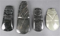 4 Guanacaste-Nicoya Axe-God pendants. 300 BC to 50