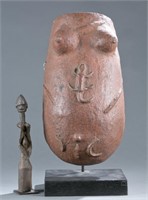 2 African pieces incl. figure & body mask.