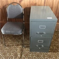 2 drawer letter file cabinet and chair