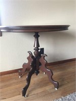 Wood oval top side table