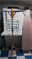 Misc Laundry Lot-Ironing Board, Drying Stand &More