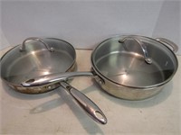 2 Kenmore SS Pans w/Lids(10" & 2.8L)