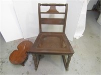 Vintage Small Rocker w/Cane Seat(good cond) &