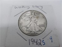 1942 S walking Liberty Half Dollar
