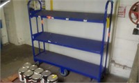 Blue angled shelf cart truck 5 foot