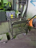 Two shelf rolling steel cart