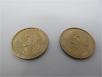 Two George Washinton Coins .500 Fine Gold