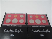 Two 1980 S United States Proof Sets