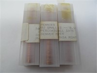 3 Tubes (50ct each) 1982 Small Date Pennies