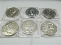 Six Coin Lot Presidential Commerative Coins