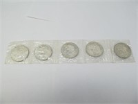 Lot of Five 1968 Mexico Olympics Silver Dollars