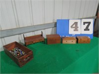 WOOD BOXES & MARBLES, DOLL HUTCH