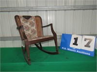ROCKING CHAIR WITH CUSHION AND CAIN SIDES-