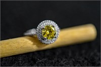 2ct canary yellow sapphire halo ring