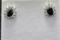 3.02ct genuine sapphire earrings