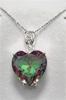 32ct mystic topaz sweet heart necklace