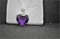 32ct amethyst sweet heart necklace