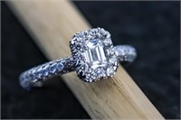 1.52ct emerald cut diamond ring 14kt