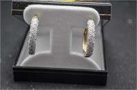 Large diamond hoop earrings