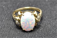 3.02ct opal diamond ring 10kt 3.2 grams